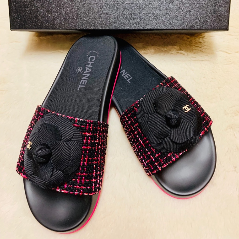BRAND NEW- CHANEL TWEED MULES size 8